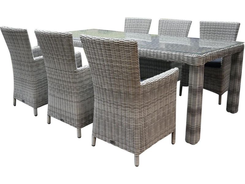 Capri Bergamo dining tuinset 240x100xH75 cm 7-delig wit