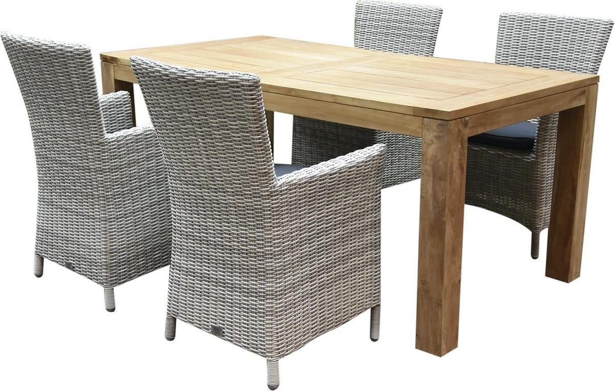 capri krista dining tuinset 180x95xh77,5 cm 5 delig wit