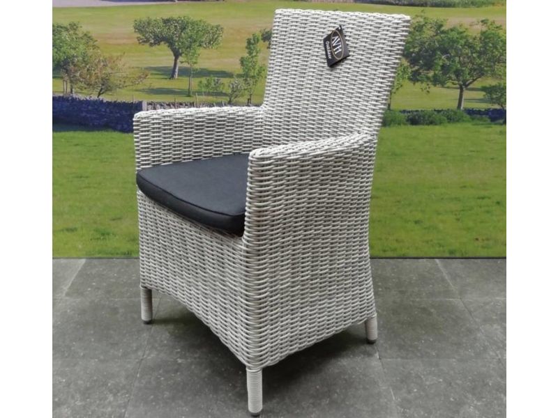 Capri Menorca dining tuinset 220x100xH75 cm 7-delig wit/grijs