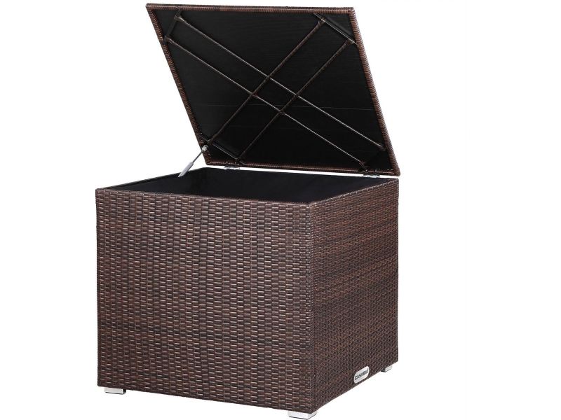 CASARIA Opbergbox - Polyrattan 318 L met Deksel 75x75x70cm Tuin - Bruin