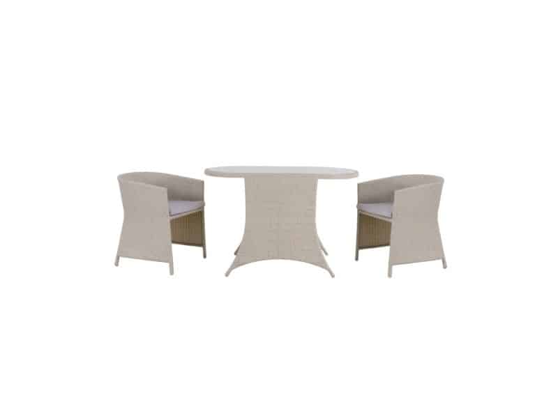 Central Park Bistroset Esma - Staal - Geoliede Teak - Inclusief Kussens - 60x116x75cm