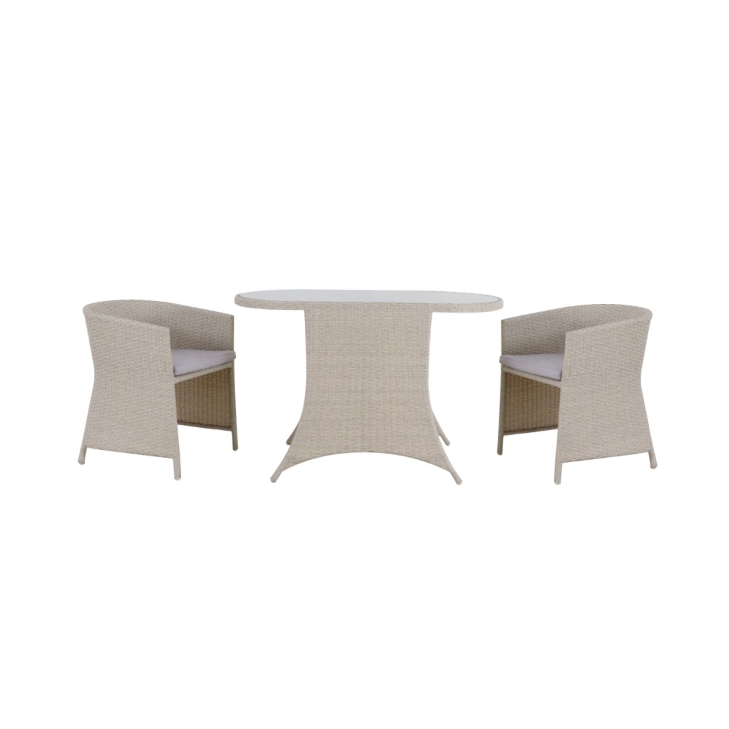 central park bistroset esma staal geoliede teak inclusief kussens 60x116x75cm