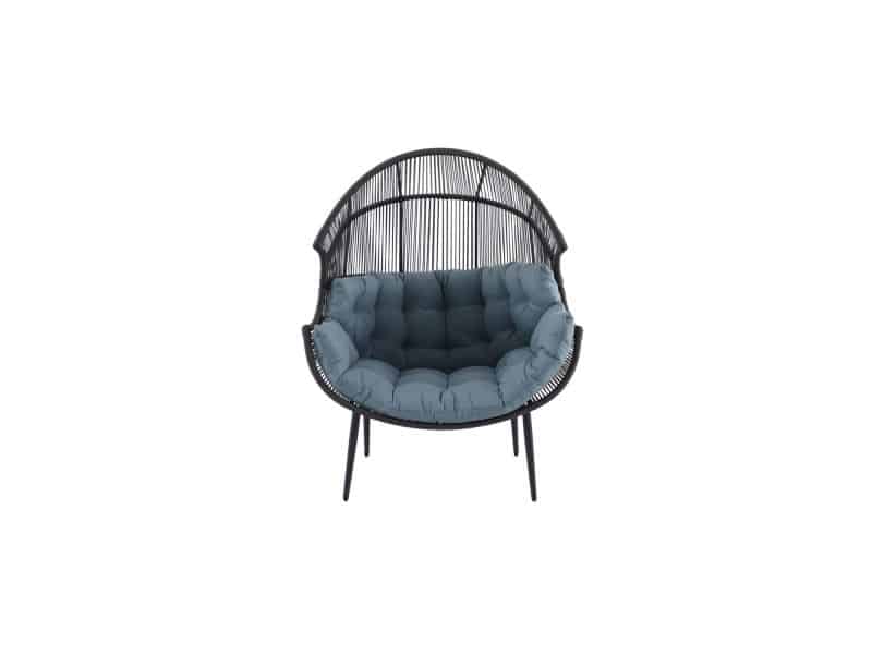 Central Park Loungestoel Caletta - Staal/wicker - Donkergrijs - L 107cm X B 118cm X H 150cm