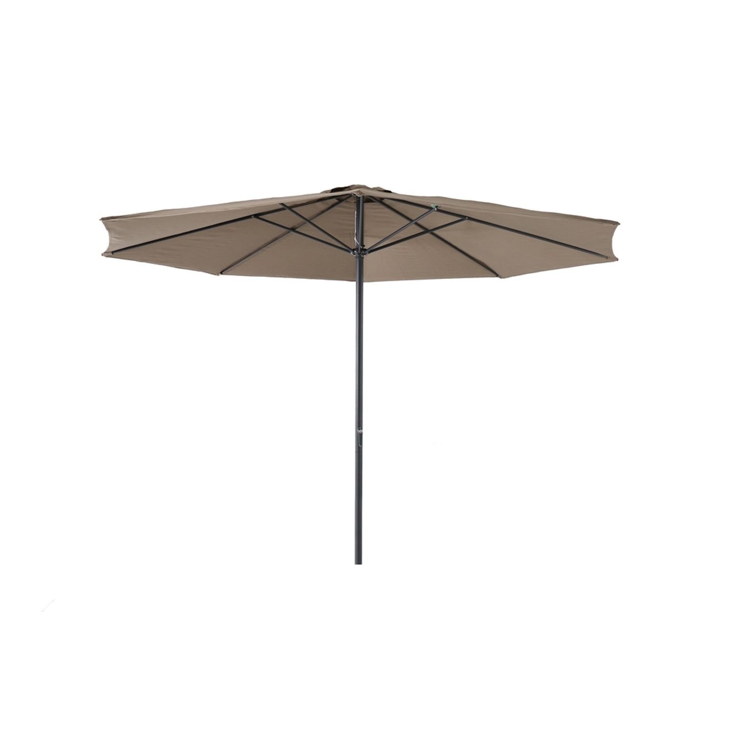 central park parasol sunny d 350cm taupe met opwindmechanisme 180g/m² aluminium mast