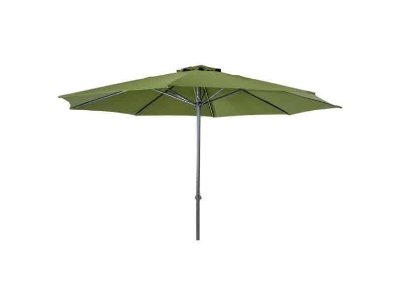 Central Park Stokparasol Sunny - D 336cm - Groen - Met Opwindmechanisme 180g/m² Aluminium Mast