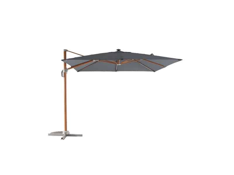 Central Park Zweefparasol Antibes - 287x287cm - Antraciet - 360° Draaibaar Met Opwindmechanisme Kantelbaar 220g/m² Aluminium Mast