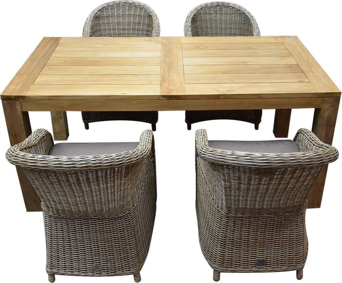 chester krista dining tuinset 180x95xh77,5 cm wit