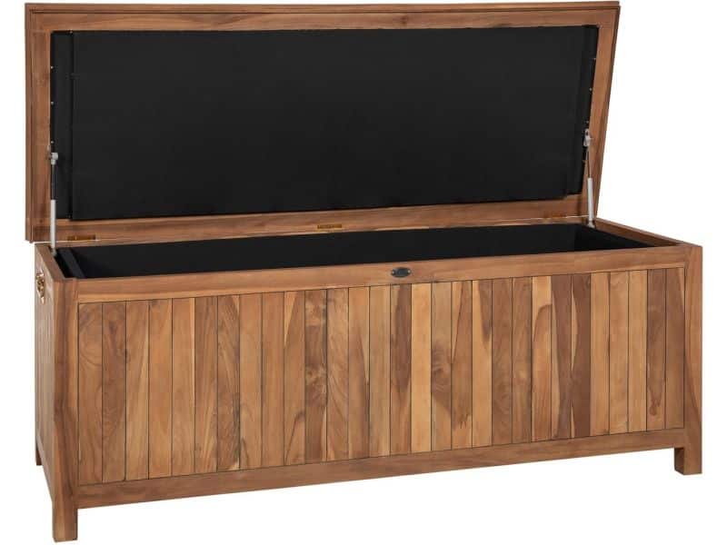 CLP Opbergbox tuinkussenbox Novena - waterdicht - tuinkussenbox - opbergbox - van teakhout - weerbestendig - voor buitengebruik - teak