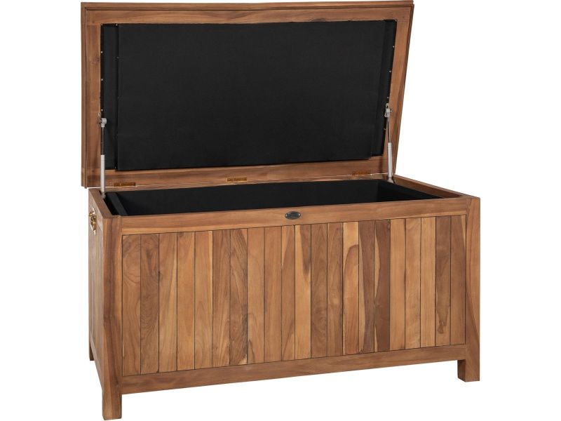 CLP Opbergbox tuinkussenbox Novena - waterdicht - tuinkussenbox - opbergbox - van teakhout - weerbestendig - voor buitengebruik - teak