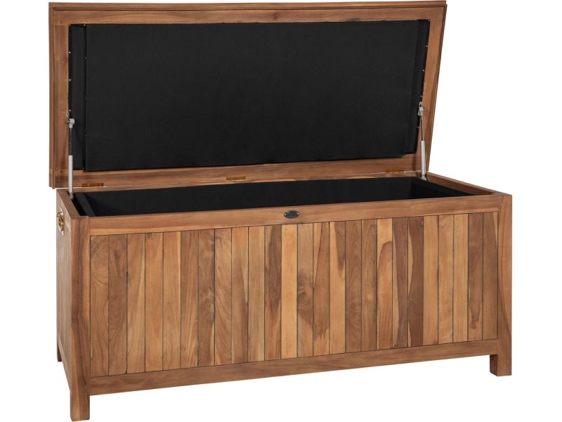 CLP Opbergbox tuinkussenbox Novena - waterdicht - tuinkussenbox - opbergbox - van teakhout - weerbestendig - voor buitengebruik - teak