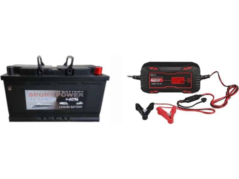 Combi Platinum 100ah semitraktie accu + 10ah Lader