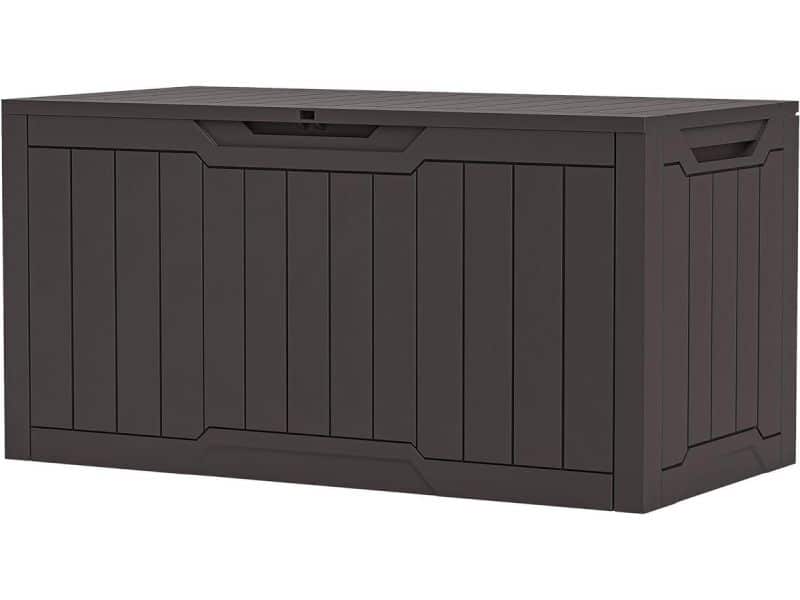 Cosensi - Weerbestendige opbergdoos voor outdoor en indoor, 100 gallon, donkerbruin