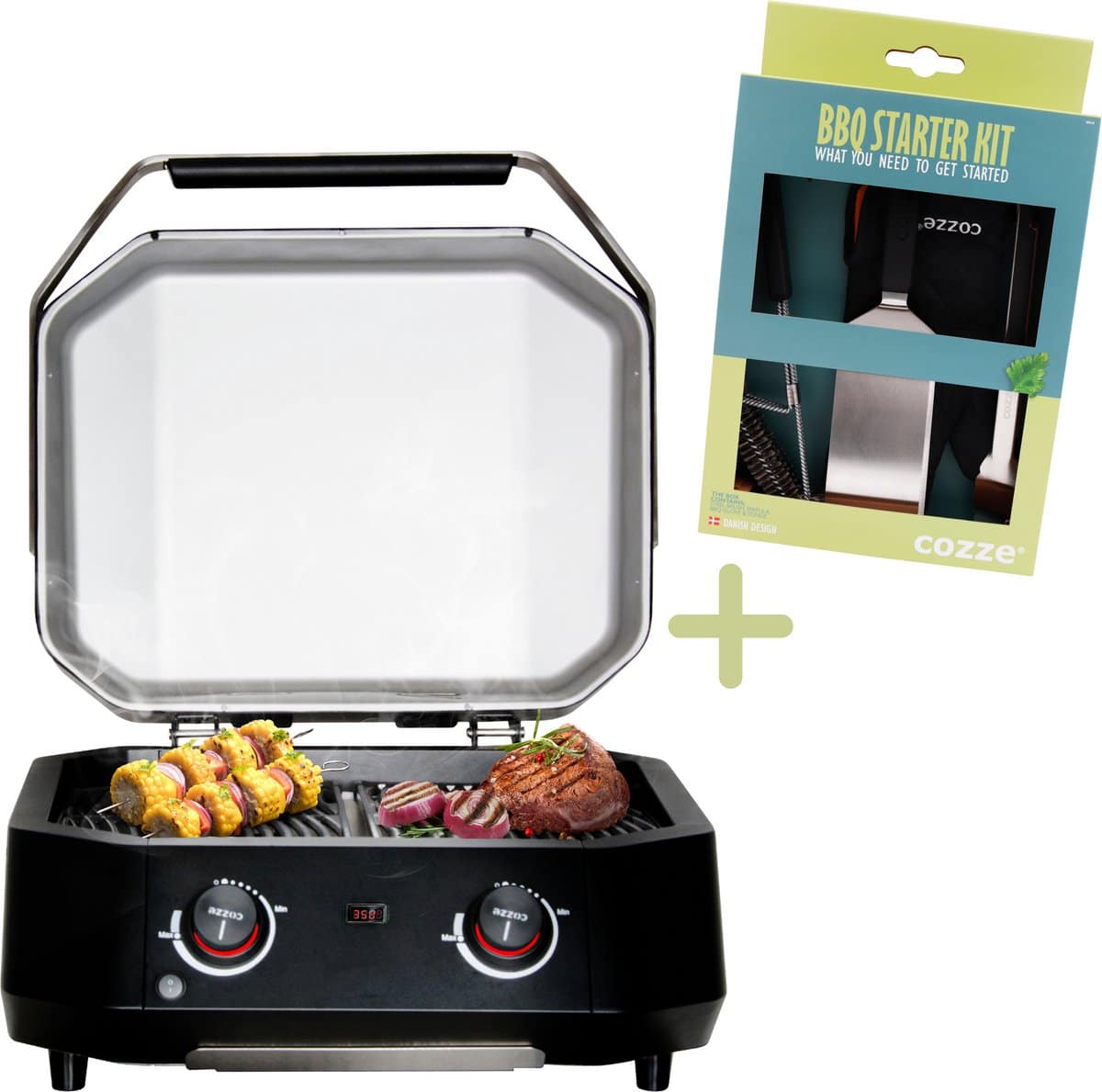 cozze® e 500 elektrische grill met 2 zones 230 v/2100 w