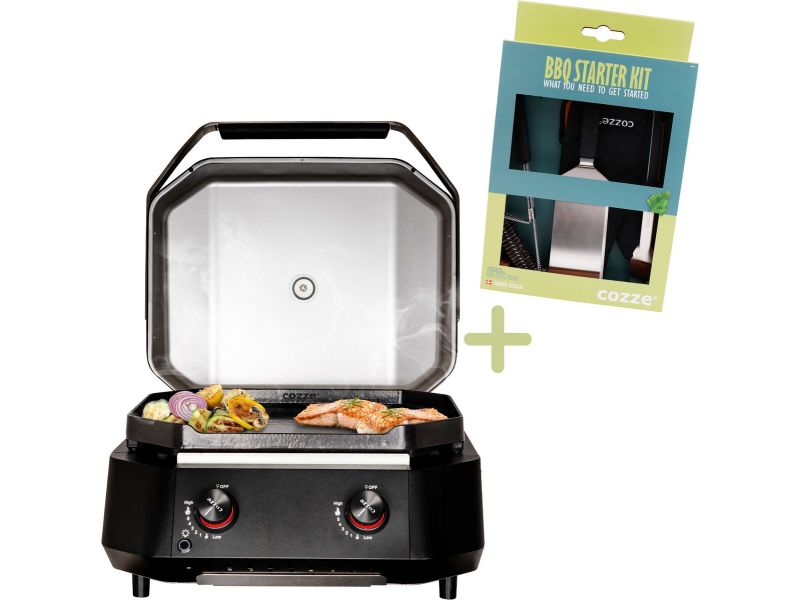 Cozze® G-500 Plancha Gasbakplaat met deksel en 2 gasbranders