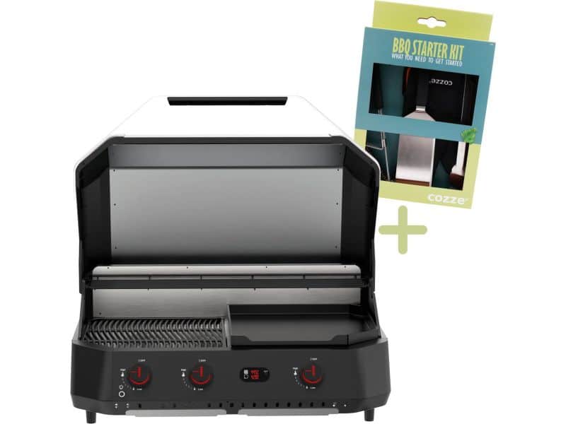 Cozze® G-800 COMB0 Plancha-Grill, Gasbakplaat, 3 gasbranders, 30 mbar