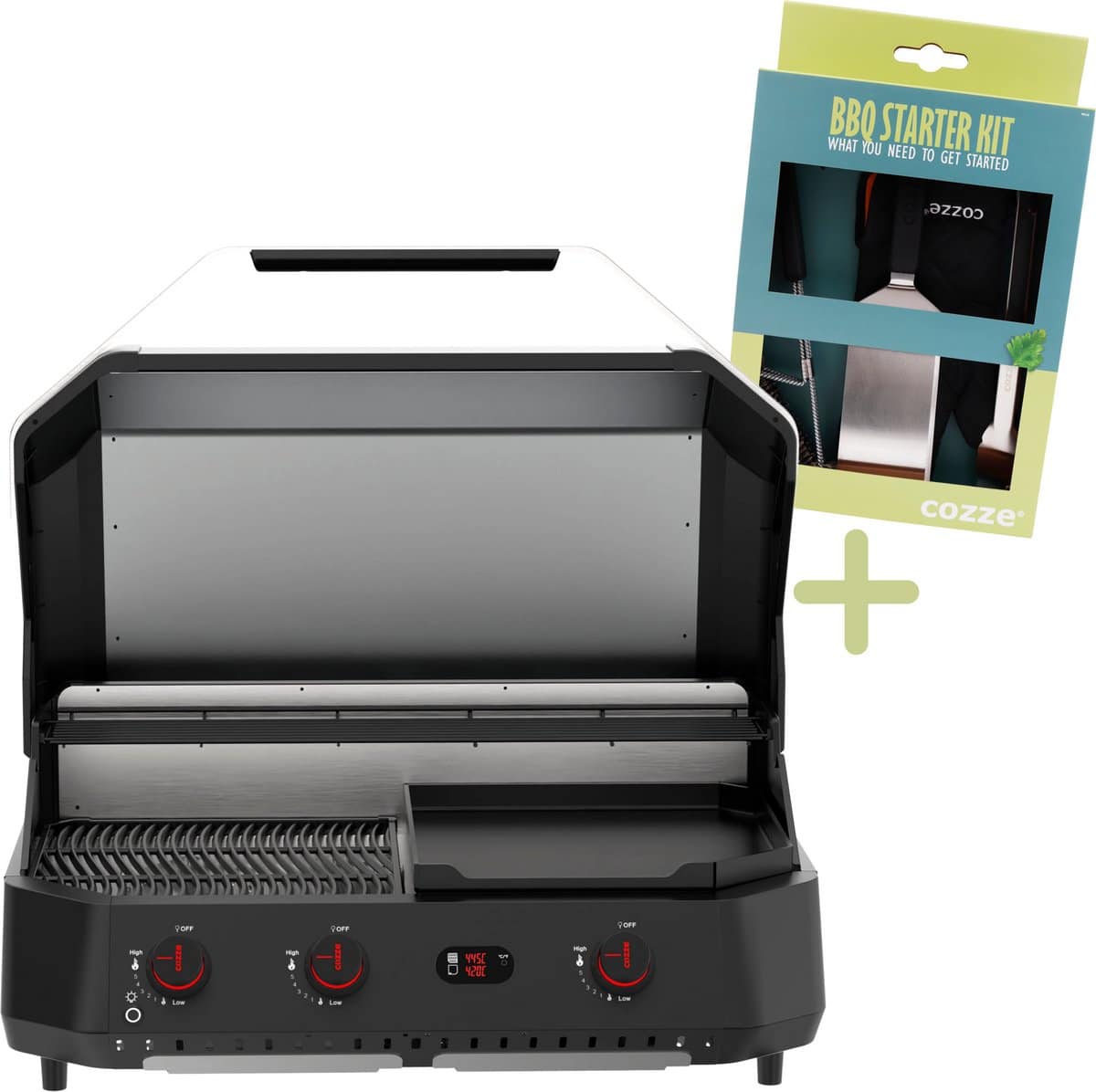 cozze® g 800 comb0 plancha grill, gasbakplaat, 3 gasbranders, 30 mbar
