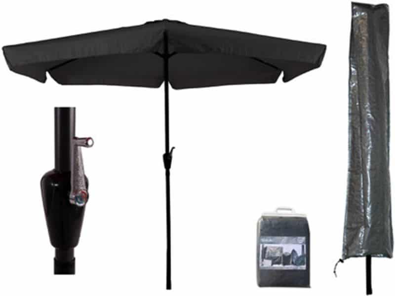 CUHOC Parasol - 300 cm - Zwart + Basic CUHOC