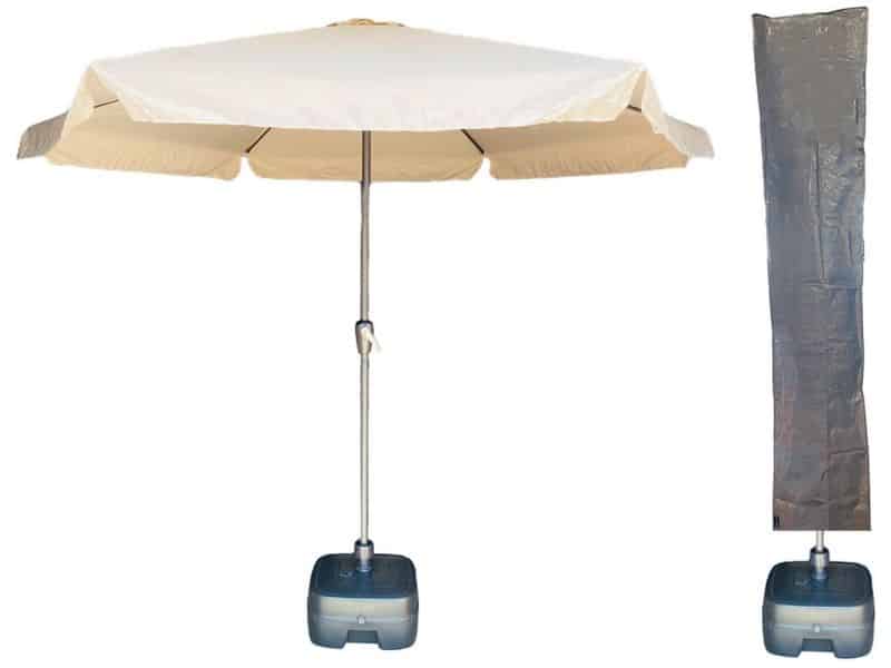 CUHOC - Parasol Ibiza Beige - Ø300cm + Verrijdbare Parasolvoet