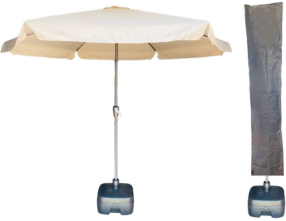 cuhoc parasol ibiza beige Ø300cm + verrijdbare parasolvoet