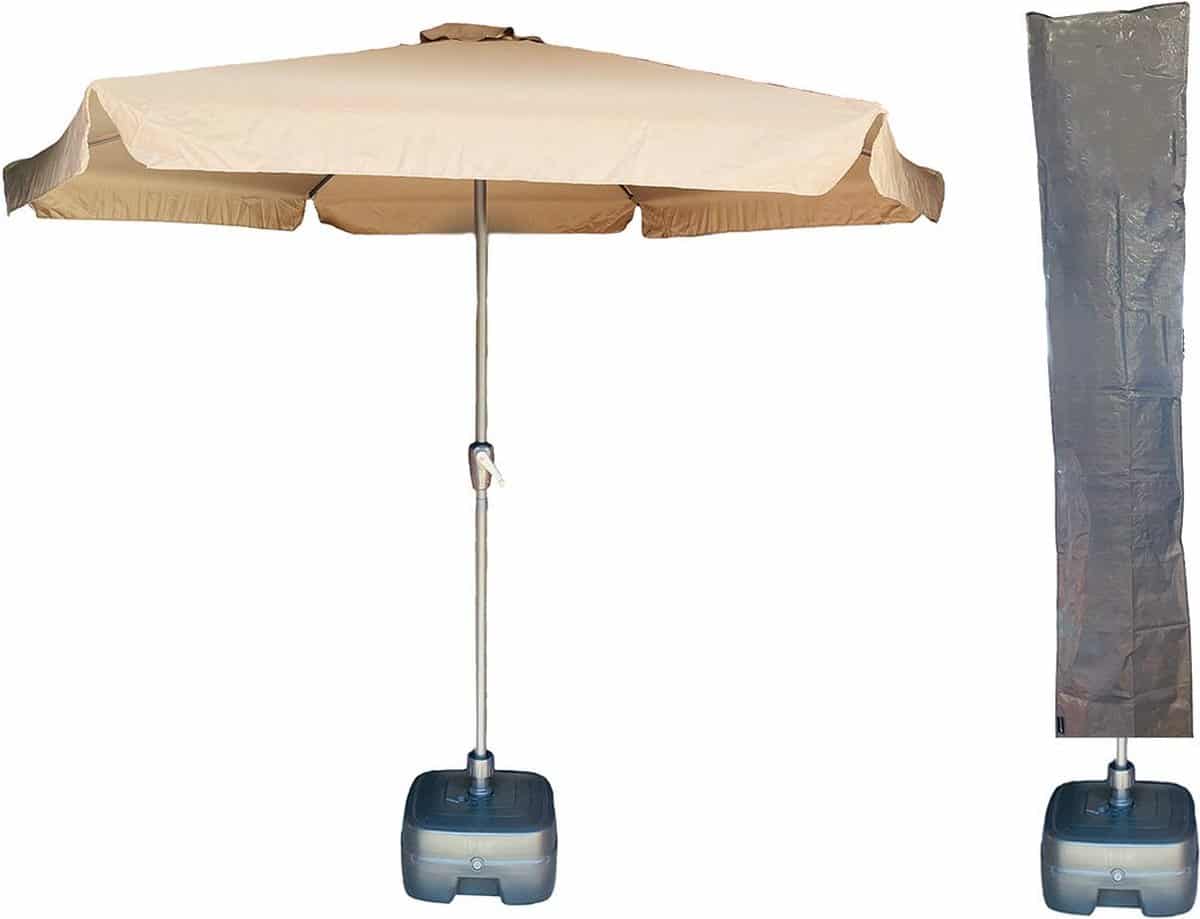 cuhoc parasol urban taupe Ø300cm + verrijdbare parasolvoet
