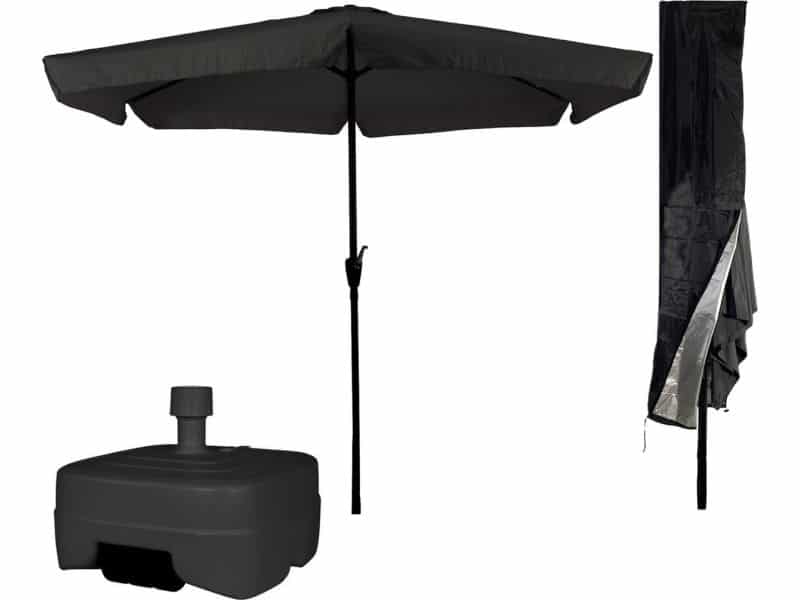 CUHOC Zwarte Parasol - Parasolhoes - Extra Zware Vulbare Verrijdbare