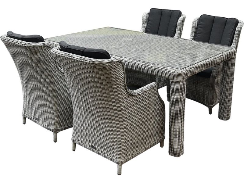 Darwin Bergamo dining tuinset 180x100xH75 cm 5-delig wit