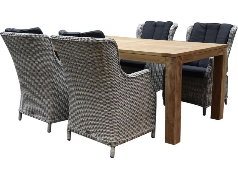 Darwin Krista dining tuinset 180x95xH77,5 cm 5-delig wit