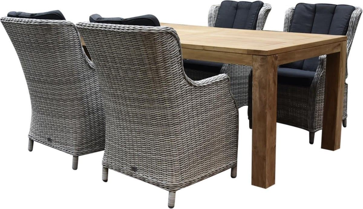 darwin krista dining tuinset 180x95xh77,5 cm 5 delig wit