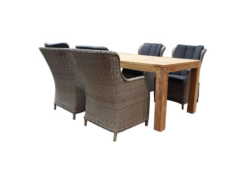 Darwin Krista dining tuinset 180x95xH77,5 cm grijs