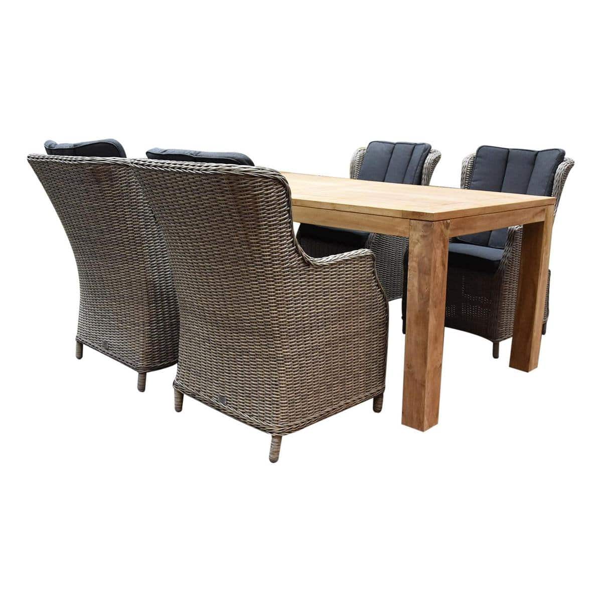 darwin krista dining tuinset 180x95xh77,5 cm grijs