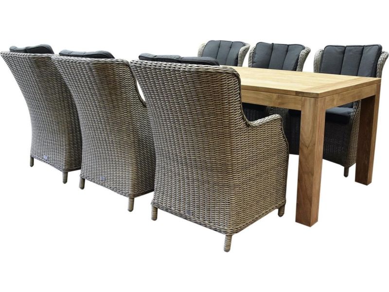 Darwin Krista dining tuinset 240x100xH77,5 cm 7-delig grijs