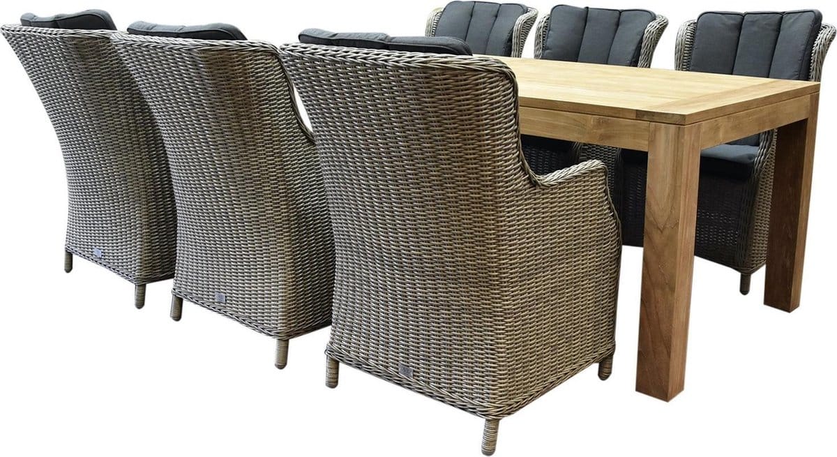 darwin krista dining tuinset 240x100xh77,5 cm 7 delig grijs