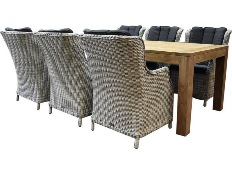 Darwin Krista dining tuinset 240x100xH77,5 cm 7-delig wit