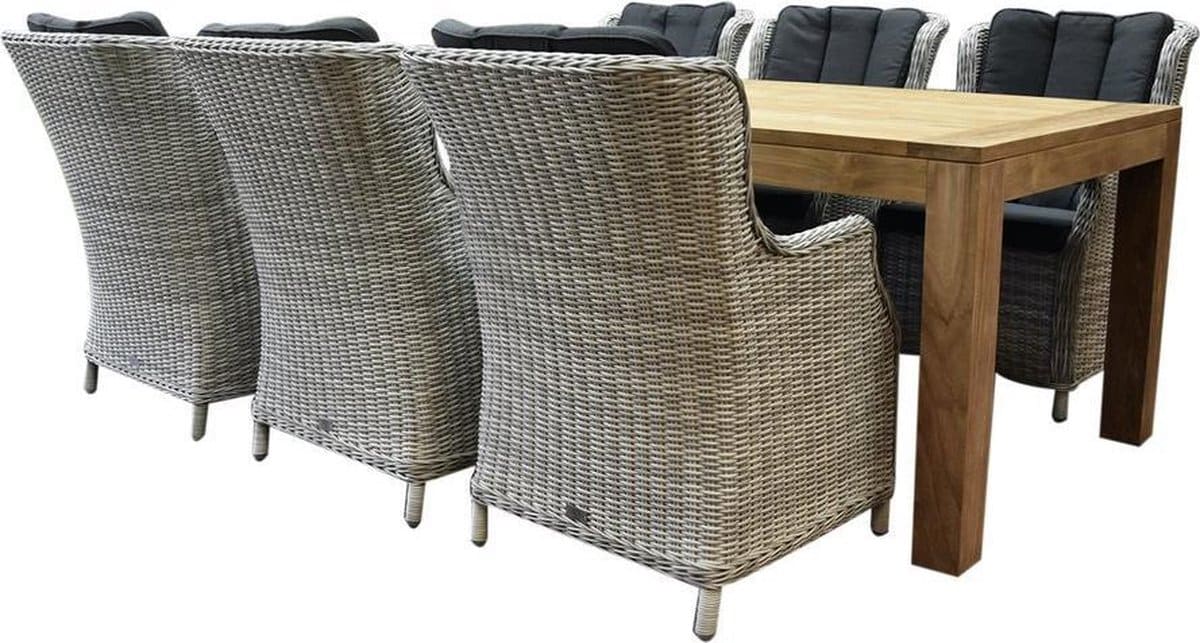 darwin krista dining tuinset 240x100xh77,5 cm 7 delig wit