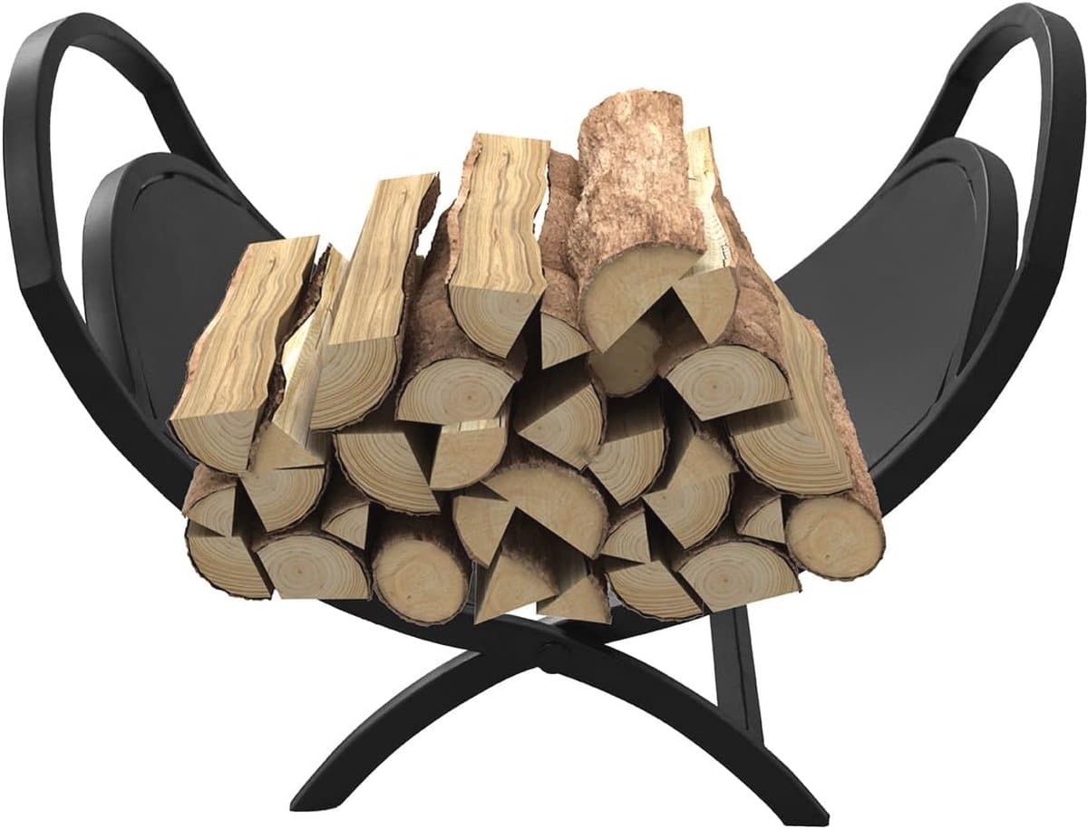 decoratieve zware vouwbare brandhoutrek voor open haard 17 inch x vormig houthouder