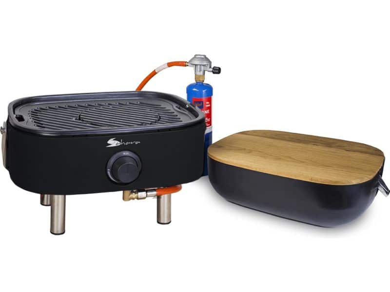 Deluxe Mini draagbare Gas BBQ - Zwart - met propaanpatroon