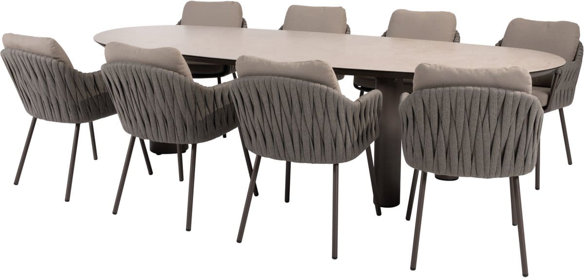 denia cannes dining tuinset 290x110xh75 cm 9 delig keramiek terre