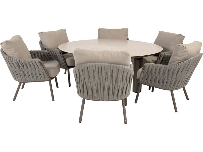 Donato Cannes low dining tuinset 160xH69 cm 7 delig keramiek