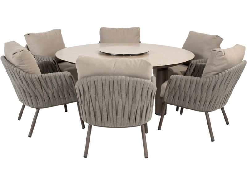 Donato Cannes low dining tuinset 160xH69 cm 8 delig keramiek