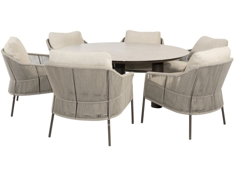 Donato Florence low dining tuinset 160xH69 cm 7 delig terre