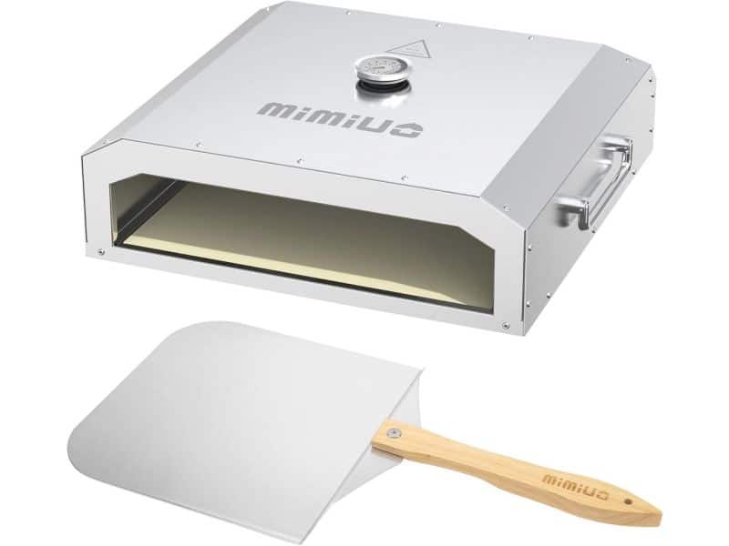 Draagbare barbecue pizzaoven set met thermometer en pizzasteen voor gas