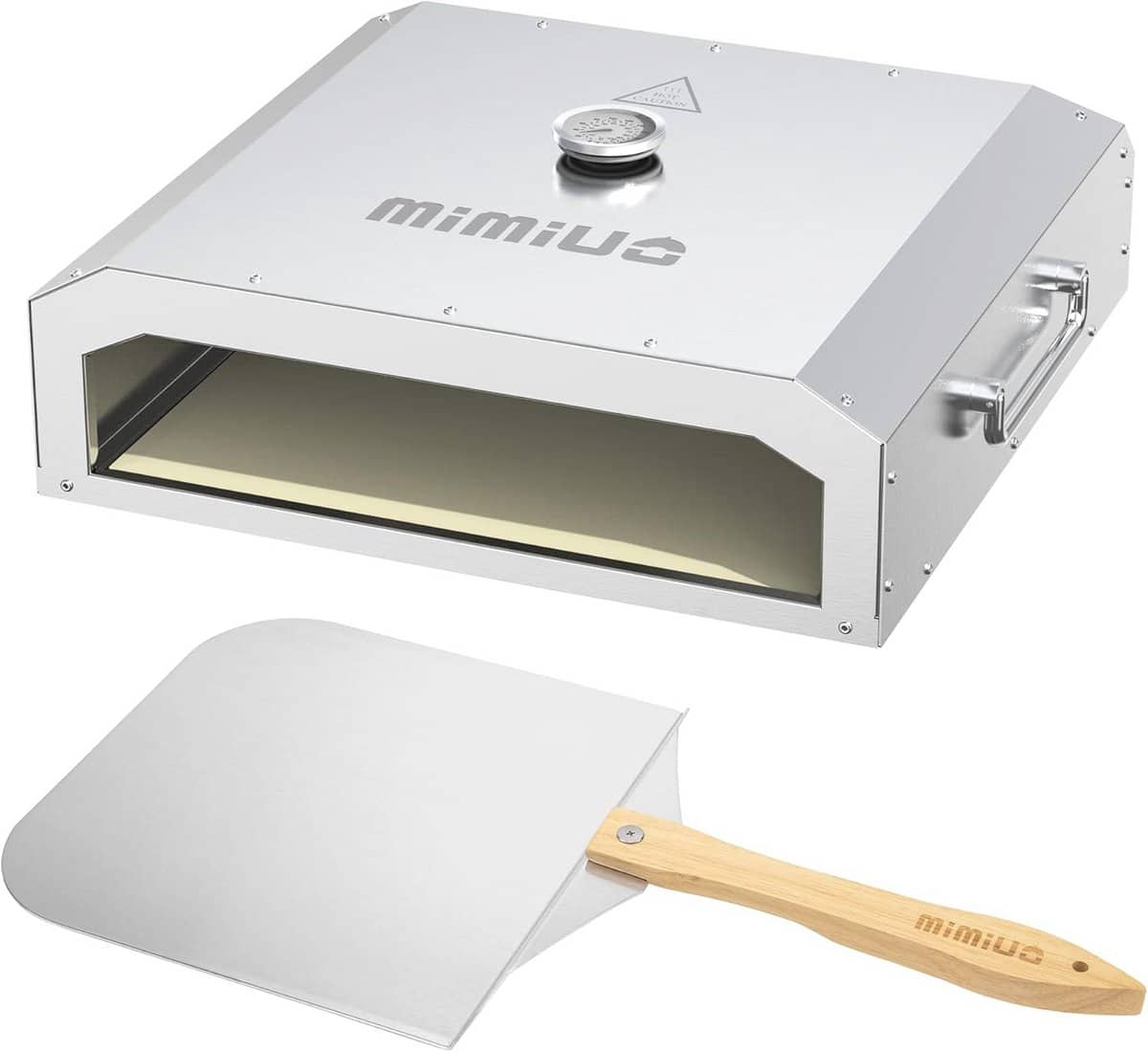 draagbare barbecue pizzaoven set met thermometer en pizzasteen voor gas