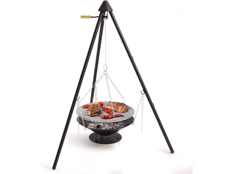 Draagbare Houtskool BBQ Driepoot met Draagtas - Hete Kampvuur Grill