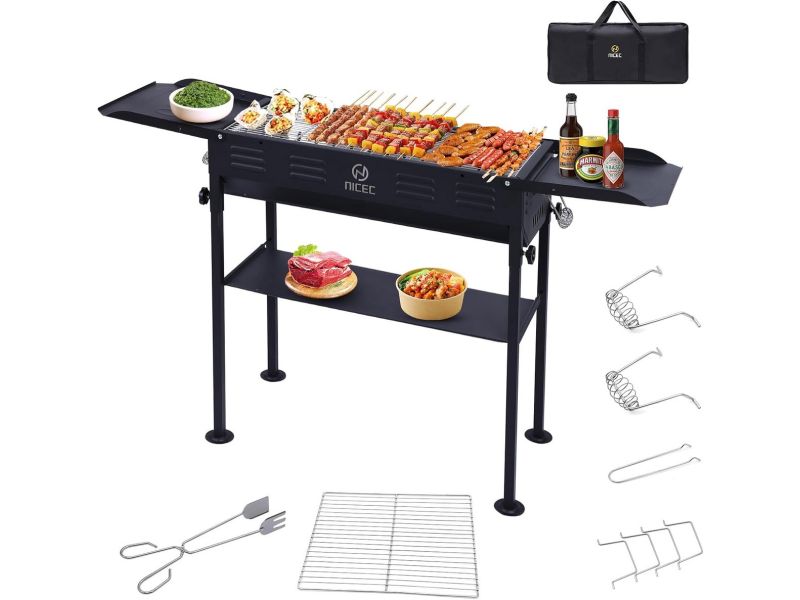 Draagbare Houtskoolbarbecue - Inklapbaar BBQ Rooster voor Camping en Picknick