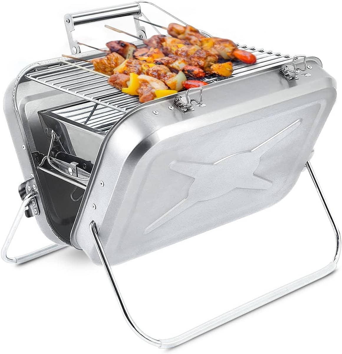 draagbare opvouwbare houtskool bbq grill voor outdoor koken
