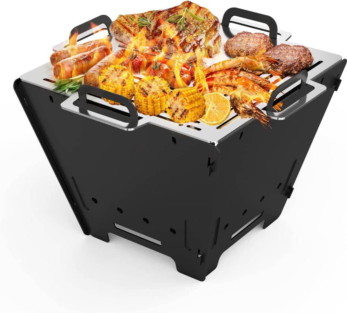 draagbare outdoor vuurplaats opvouwbaar en demonteerbaar roestvrijstalen bbq