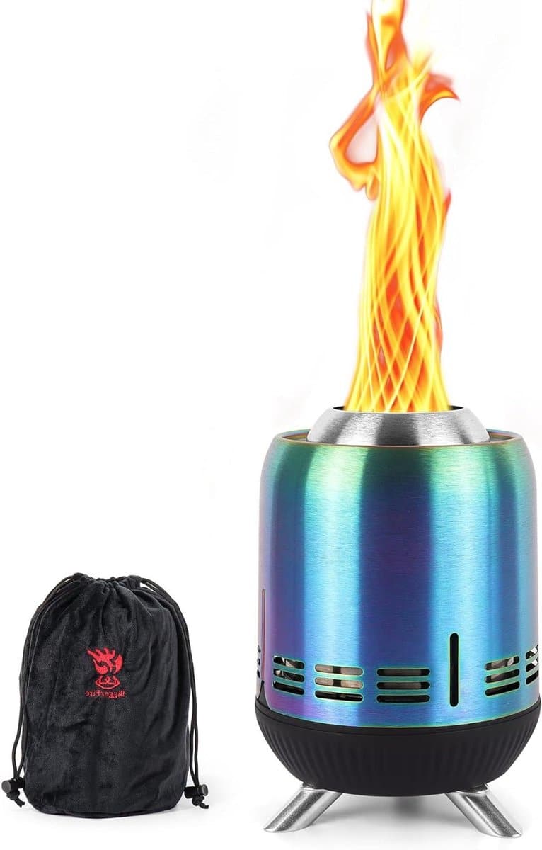 draagbare tafelblad vuurplaats rookloze lage rook brandende mini outdoor fornuis gevoed door pellets of hout voor stedelijke en buitenwijken met reistas