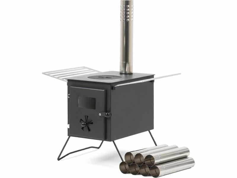Draagbare Tentkachel voor Camping - Compacte Houtkachel met Kookmogelijkheden en Veiligheidsvoorzieningen