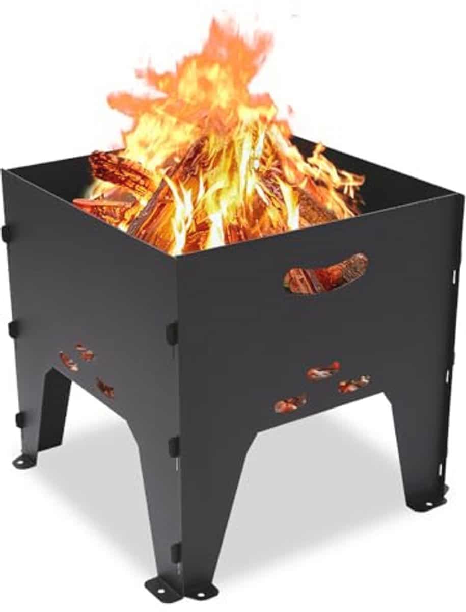 draagbare vuurplaats 35 x 35 cm opvouwbare buitenhaard voor camping en tuin