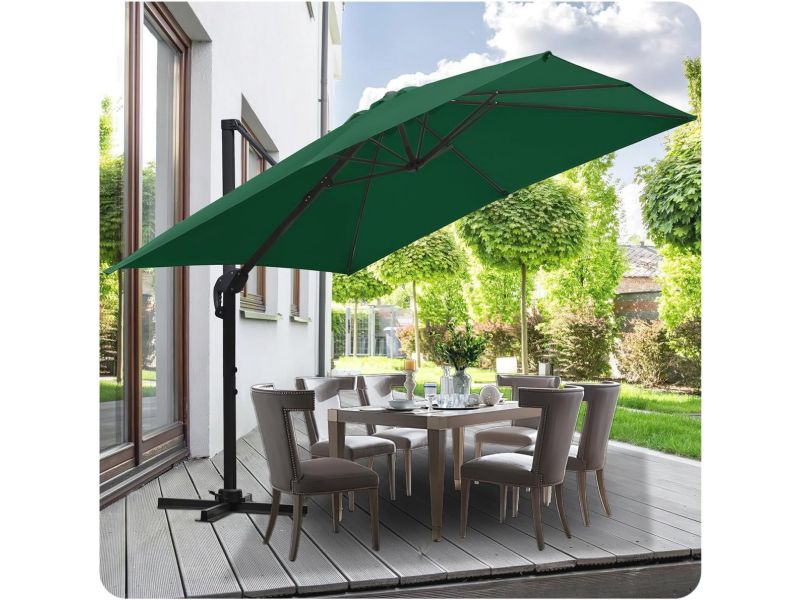 Draaibare zweefparasol 300 cm en 350 cm - Terrasparasol met